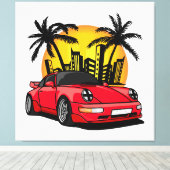 Toile Carrera Classique Rouge dans le Coucher de Soleil (Insitu (Plancher de Bois))