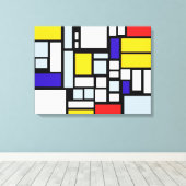 Toile Carrés de couleur primaires et rectangles d'art mu (Insitu (Plancher de Bois))