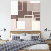 Toile Carrés géométriques - Chocolat et crème (Insitu(Chambre))