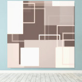 Toile Carrés géométriques - Chocolat et crème (Insitu (Plancher de Bois))