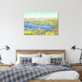 Toile Carte aérienne du lac et des villes environnantes (Insitu(Chambre))