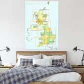 Toile Carte aérienne du Royaume-Uni (Insitu(Chambre))