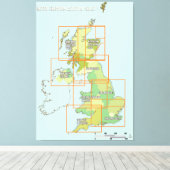 Toile Carte aérienne du Royaume-Uni (Insitu (Plancher de Bois))