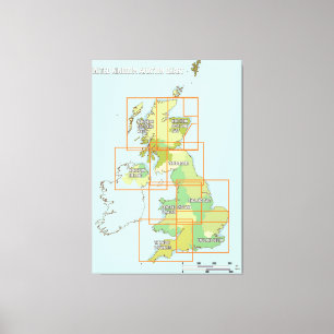 Toile carte aéronautique du Royaume-Uni