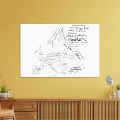 Toile Carte alimentaire de l'Europe - Blanc (Insitu(Salon))