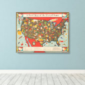 Toile Carte alimentaire des États-Unis (Insitu (Plancher de Bois))