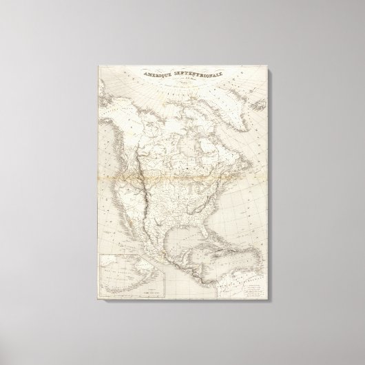 Toile Carte Amérique du Nord (Recto)
