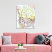 TOILE CARTE : AMÉRIQUE DU NORD, 1890 (Insitu(Salon))