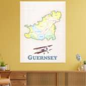 Toile Carte ancienne de Guernesey (Insitu(Salon))