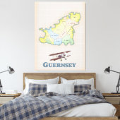 Toile Carte ancienne de Guernesey (Insitu(Chambre))