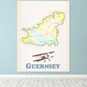 Toile Carte ancienne de Guernesey (Insitu (Plancher de Bois))