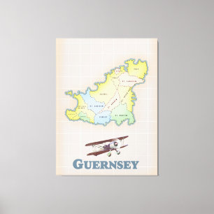 Toile Carte ancienne de Guernesey