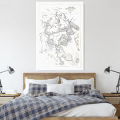 Toile Carte antique de Boston | 1775-1776 (Insitu(Chambre))