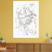 Toile Carte antique de Boston | 1775-1776 (Insitu(Salon))