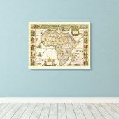 Toile Carte antique de l'Afrique par Hondius et Jansson (Insitu (Plancher de Bois))