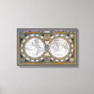 Toile Carte antique de l'ancien monde par Claude Auguste