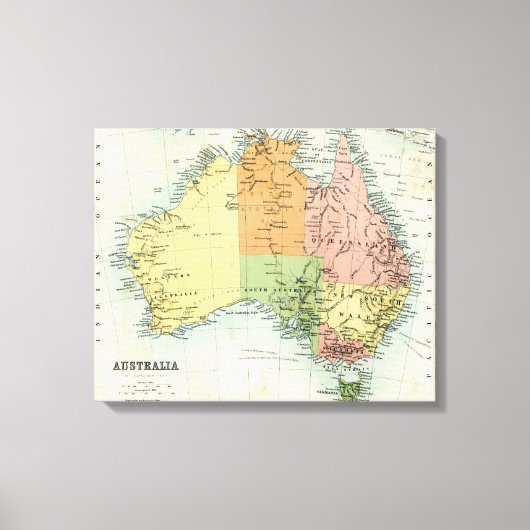 Toile Carte antique de l'Australie (Recto)