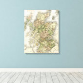 Toile Carte antique de l'Écosse (Insitu (Plancher de Bois))