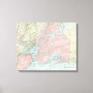 Toile Carte antique de New York City