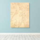 Toile Carte antique de Puget Sound (Insitu (Plancher de Bois))