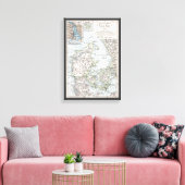 Toile Carte antique du Danemark, Danmark en danois, 1905 (Insitu(Salon))