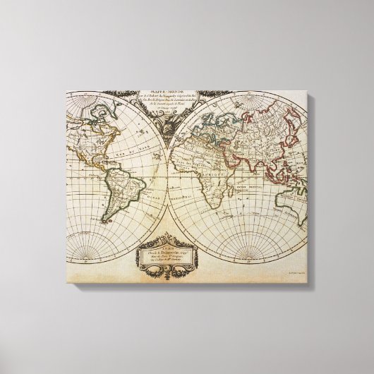 Toile Carte antique du monde (Recto)