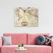 Toile Carte antique du monde (Insitu(Salon))