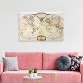 Toile Carte antique du monde (Insitu(Salon))