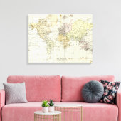 Toile Carte antique du monde (Insitu(Salon))