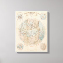 Carte antique française du pôle Nord arctique 1867