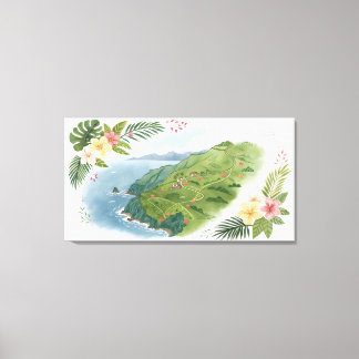 Toile Carte artistique de la randonnée de lune de miel t