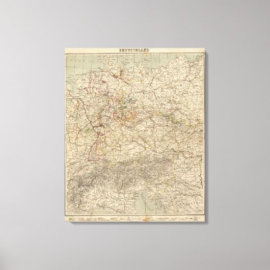 Toile Carte Atlas Allemagne (Recto)