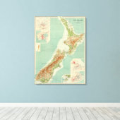 Toile Carte Atlas de la Nouvelle-Zélande (Insitu (Plancher de Bois))