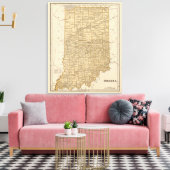 Toile Carte Atlas de l'Indiana (Insitu(Salon))