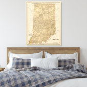 Toile Carte Atlas de l'Indiana (Insitu(Chambre))