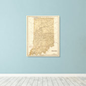 Toile Carte Atlas de l'Indiana (Insitu (Plancher de Bois))