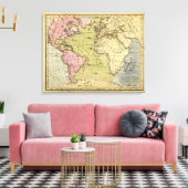 Toile Carte Atlas de l'océan Atlantique (Insitu(Salon))