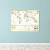 Toile Carte Atlas des vagues de marée (Insitu (Plancher de Bois))