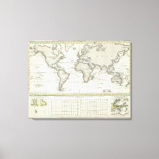 Toile Carte Atlas des vagues de marée (Recto)