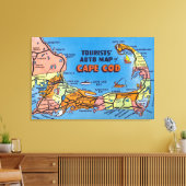 Toile Carte automobile détaillée de Cape Cod (Insitu(Salon))