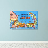 Toile Carte automobile détaillée de Cape Cod (Insitu (Plancher de Bois))