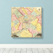 Toile Carte Autour De La Ville De Philadelphie (Insitu (Plancher de Bois))