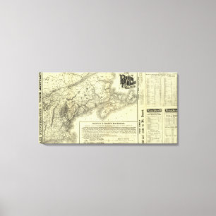 Toile Carte Boston et chemin de fer 2 du Maine
