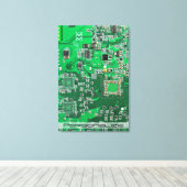 Toile Carte circuit imprimé circuit vert PCB (Insitu (Plancher de Bois))