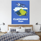 Toile Carte Clackamas Oregon USA (Insitu(Chambre))