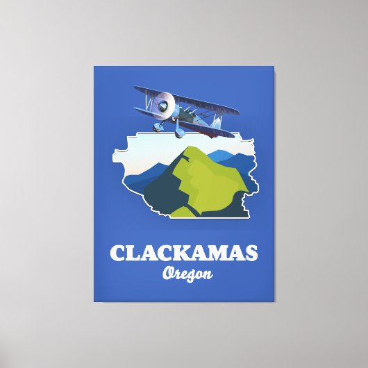 Toile Carte Clackamas Oregon USA (Recto)