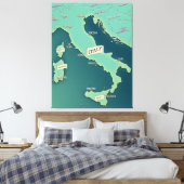 Toile Carte Classique De L'Italie (Insitu(Chambre))
