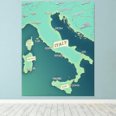 Toile Carte Classique d'Italie (Insitu (Plancher de Bois))