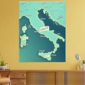 Toile Carte Classique d'Italie (Insitu(Salon))