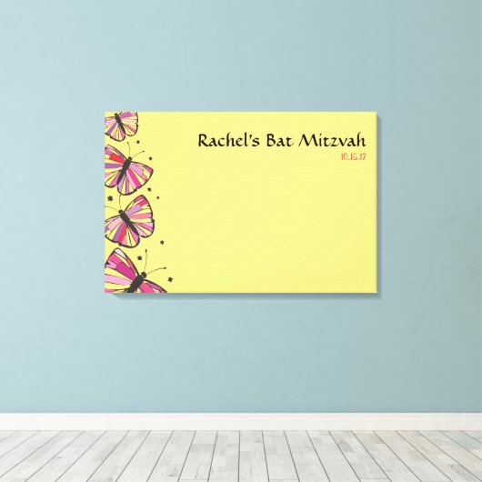 Toile Carte d'accès Bat mitzvah à BUTTERFLY FLOTTANT (Insitu (Plancher de Bois))